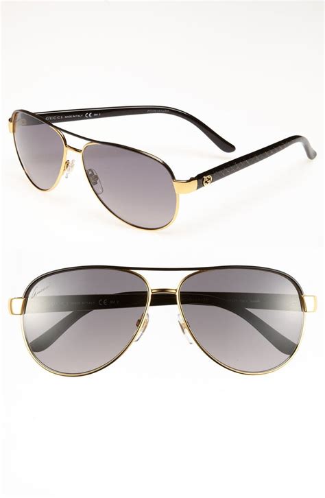 gucci metal 58mm aviator sunglasses|gucci aviator sunglasses on sale.